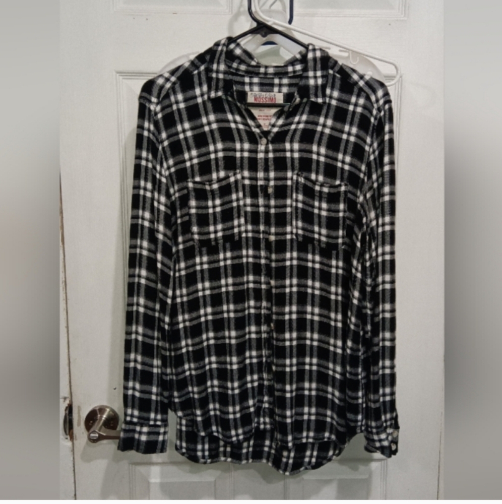 Mossimo Supply Co. Black and White Checkered Shirt